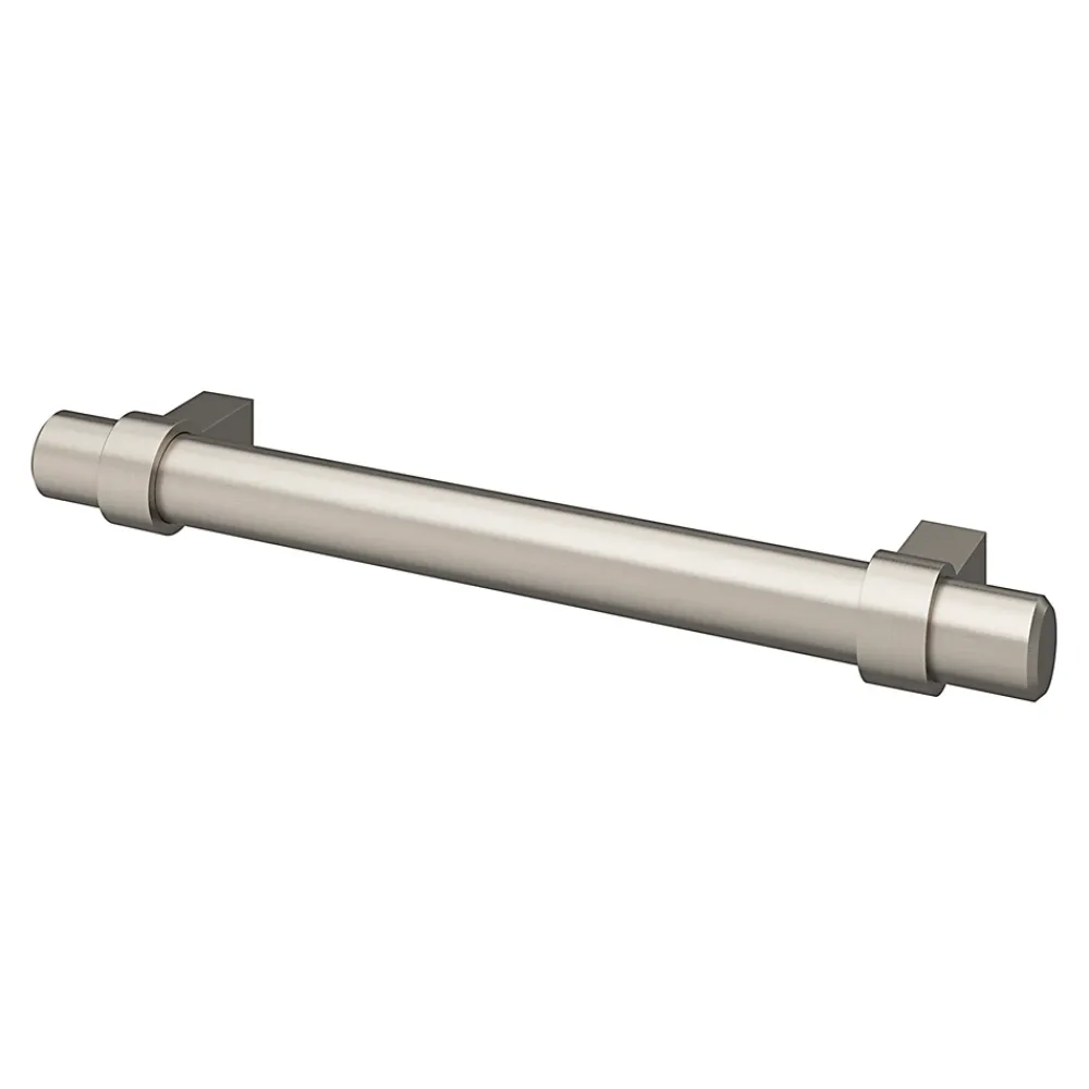 GoodHome Poignée de meuble en T Kerver acier et Zamac effet nickel satin gris l.168mm x l.18mm x H. 34mm entraxe 128mm