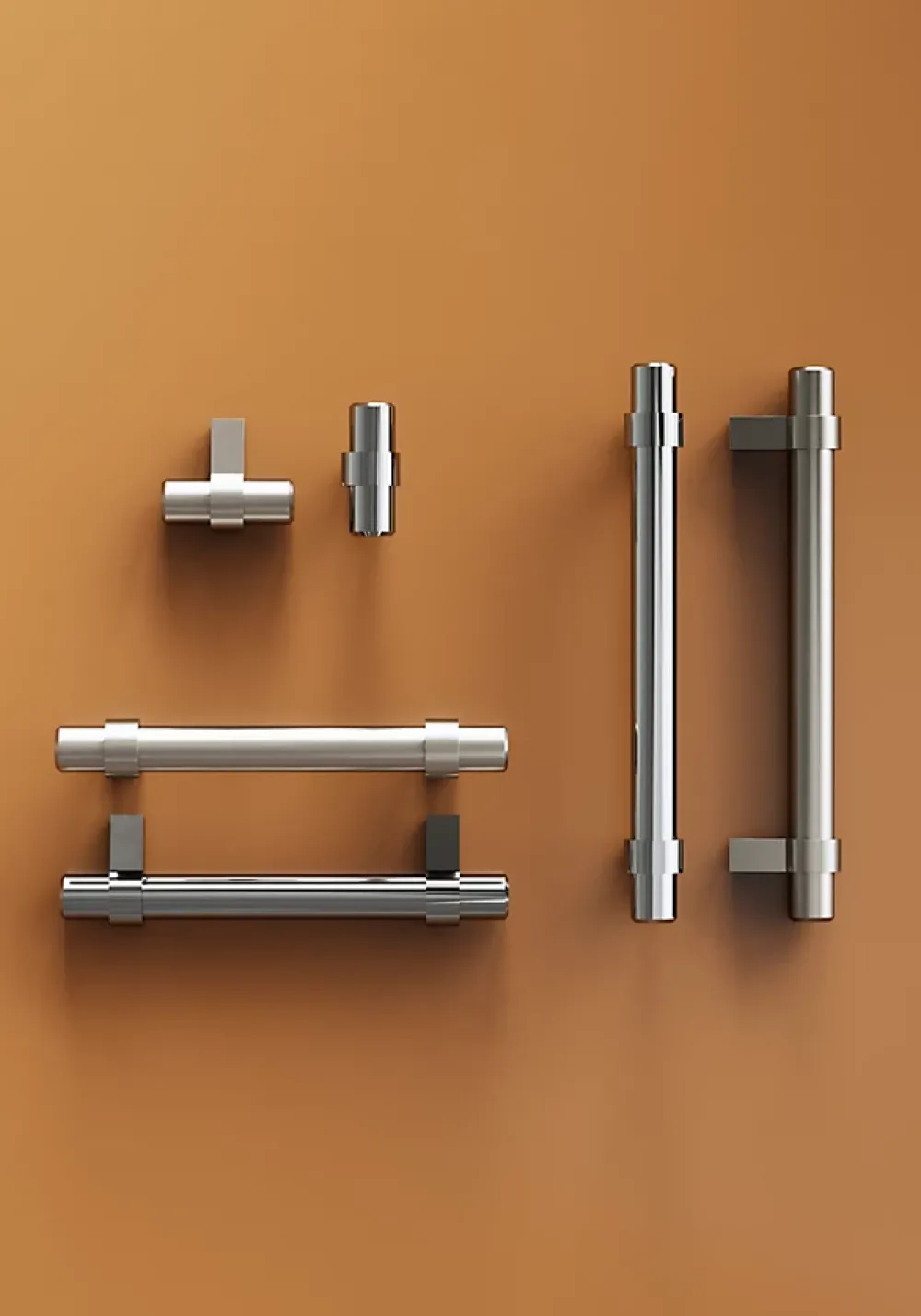 GoodHome Poignée de meuble en T Kerver acier et Zamac effet nickel satin gris l.168mm x l.18mm x H. 34mm entraxe 128mm