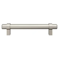 GoodHome Poignée de meuble en T Kerver acier et Zamac effet nickel satin gris l.168mm x l.18mm x H. 34mm entraxe 128mm