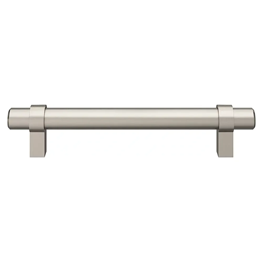 GoodHome Poignée de meuble en T Kerver acier et Zamac effet nickel satin gris l.168mm x l.18mm x H. 34mm entraxe 128mm
