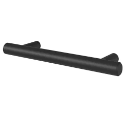 GoodHome Poignée De Meuble-Poignée de meuble en T Dizel acier mat noir l.136mm x l.12mm x H. 35mm entraxe 96mm