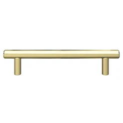 GoodHome Poignée De Meuble-Poignée de meuble en T Dizel acier effet laiton satin doré l.168mm x l.12mm x H. 35mm entraxe 128mm