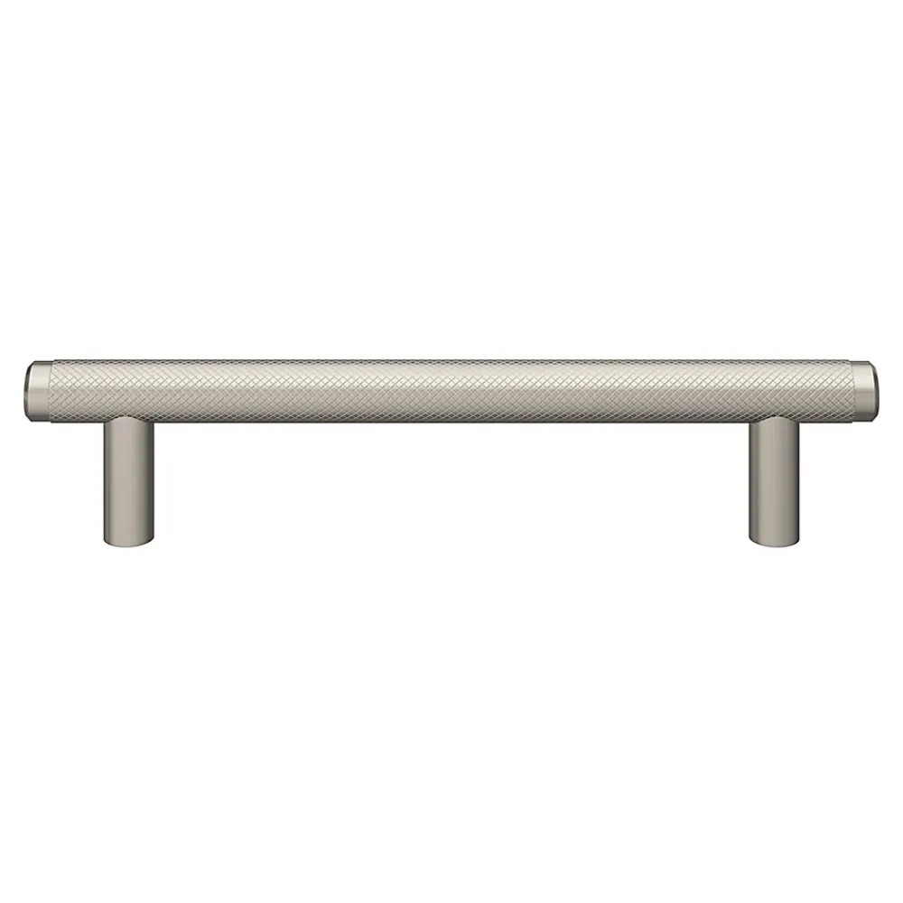 GoodHome Poignée de meuble en T Irus acier effet nickel satin gris l.168mm x l.12mm x H. 35mm entraxe 128mm