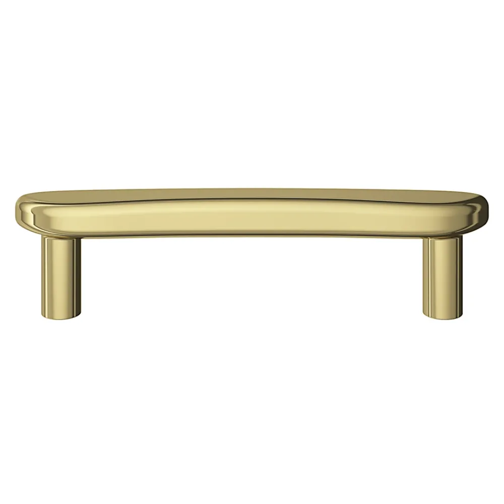 GoodHome Poignée De Meuble-Poignée de meuble en T Armel aluminium effet laiton doré l.120mm x l.17mm x H. 30mm entraxe 96mm