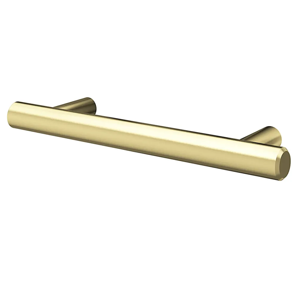 GoodHome Poignée de meuble en T Dizel acier effet laiton satin doré l.136mm x l.12mm x H. 35mm entraxe 96mm