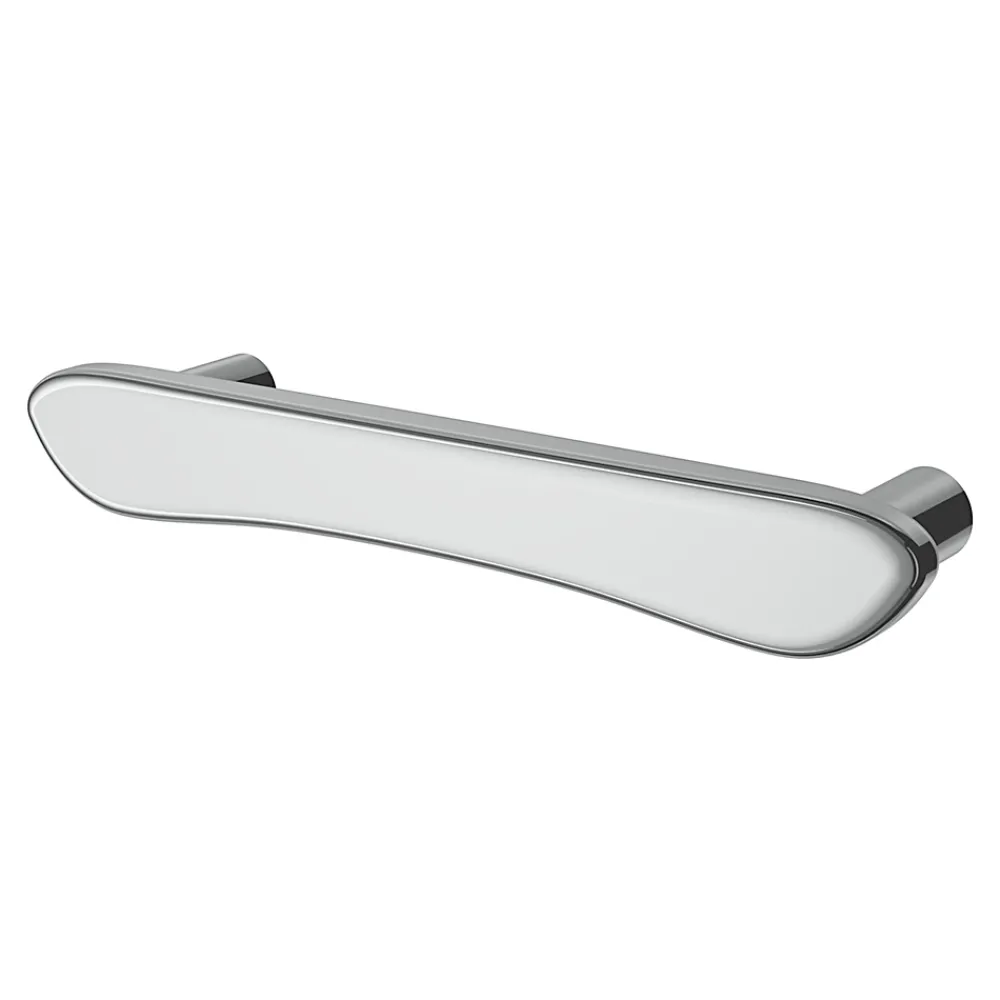 GoodHome Poignée de meuble en T Armel aluminium effet chromé gris l.120mm x l.17mm x H. 30mm entraxe 96mm