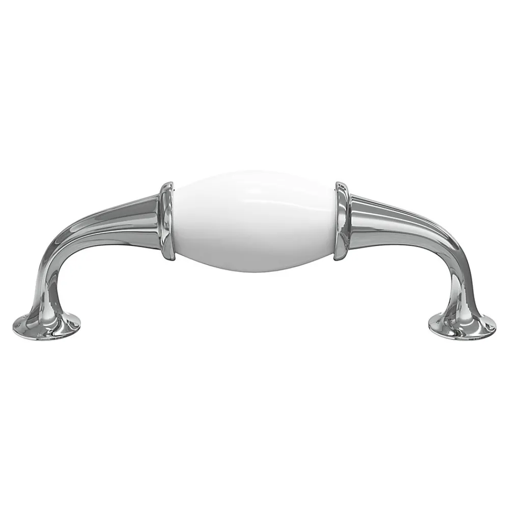 GoodHome Poignée de meuble porcelaine blanc 96mm