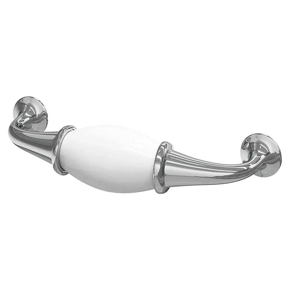 GoodHome Poignée de meuble porcelaine blanc 96mm