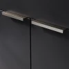 GoodHome Poignée De Meuble-Poignée de meuble Incurvé Skej aluminium effet nickel satin gris l.120mm x l.19mm x H. 35mm entraxe 96mm