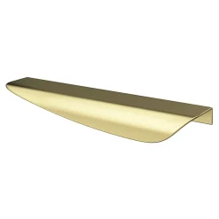 GoodHome Poignée de meuble Incurvé Mehaban effet laiton satin doré l.170mm x l.44mm x H. 18mm entraxe 128mm