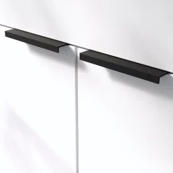 GoodHome Poignée De Meuble-Poignée de meuble Incurvé Skej aluminium mat noir l.120mm x l.19mm x H. 35mm entraxe 96mm