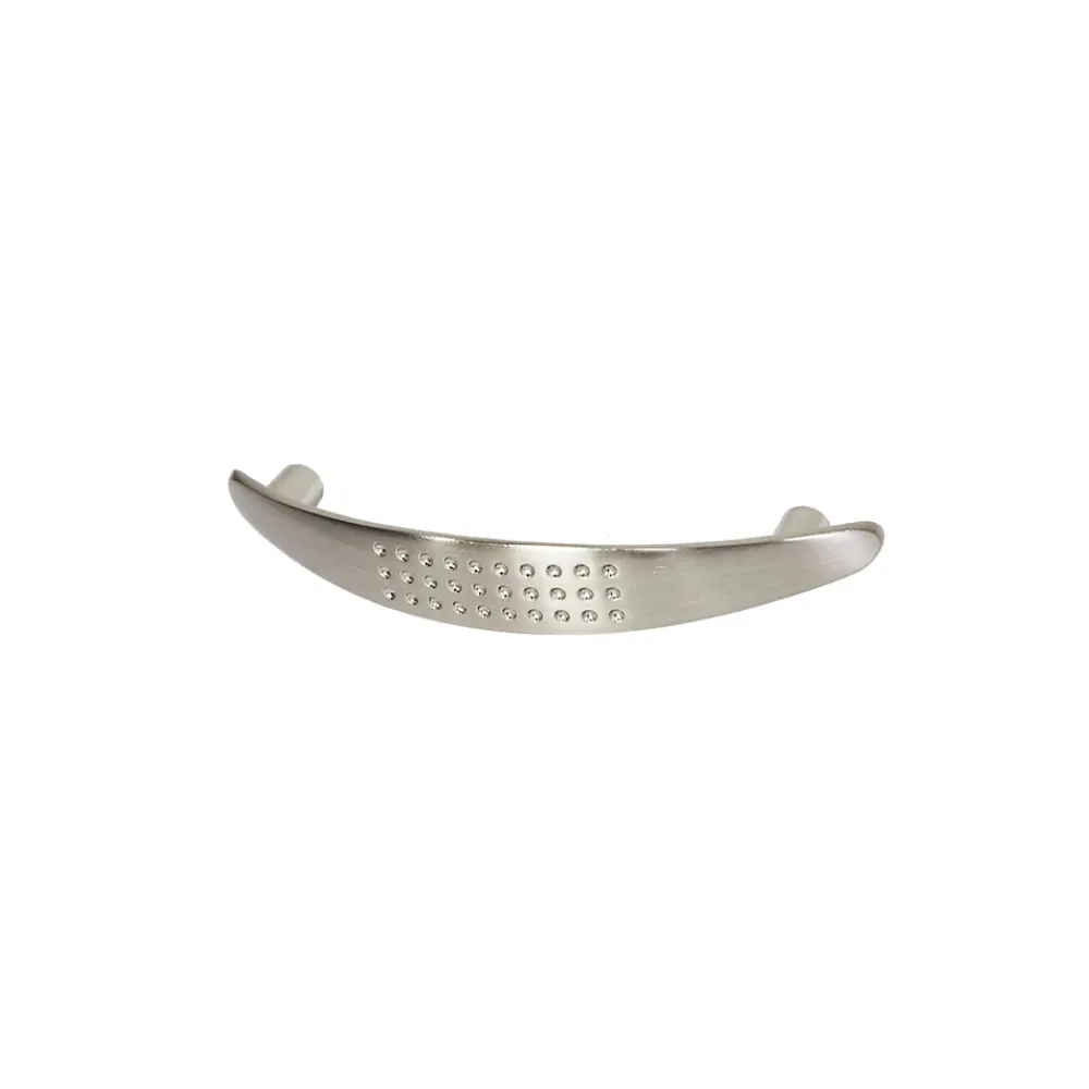 Poignée De Meuble-Poignée de meuble nœud Diss effet nickel satin gris l.124mm x l.18mm x H. 25mm entraxe 96mm