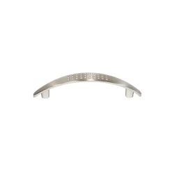 Poignée De Meuble-Poignée de meuble nœud Diss effet nickel satin gris l.124mm x l.18mm x H. 25mm entraxe 96mm