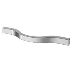 GoodHome Poignée de meuble nœud Prat aluminium effet chromé gris l.130mm x l.10mm x H. 24mm entraxe 96mm