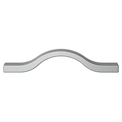 GoodHome Poignée de meuble nœud Prat aluminium effet chromé gris l.130mm x l.10mm x H. 24mm entraxe 96mm