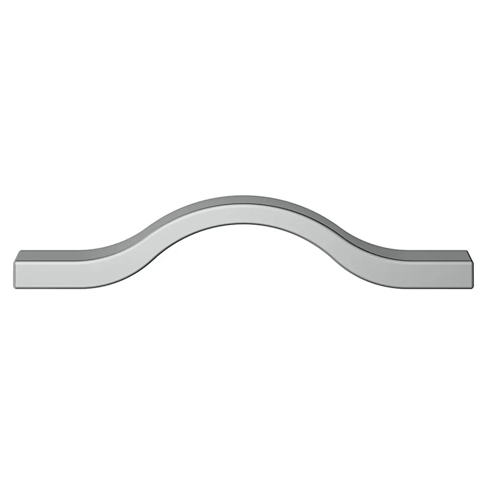 GoodHome Poignée de meuble nœud Prat aluminium effet chromé gris l.130mm x l.10mm x H. 24mm entraxe 96mm