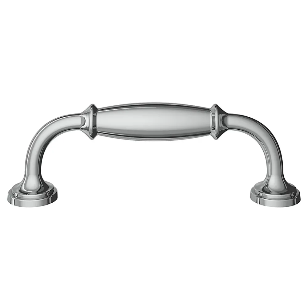 GoodHome Poignée de meuble nœud Ruis effet chromé gris l.116mm x l.20mm x H. 38mm entraxe 96mm