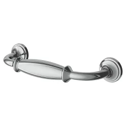 GoodHome Poignée de meuble nœud Ruis effet chromé gris l.116mm x l.20mm x H. 38mm entraxe 96mm