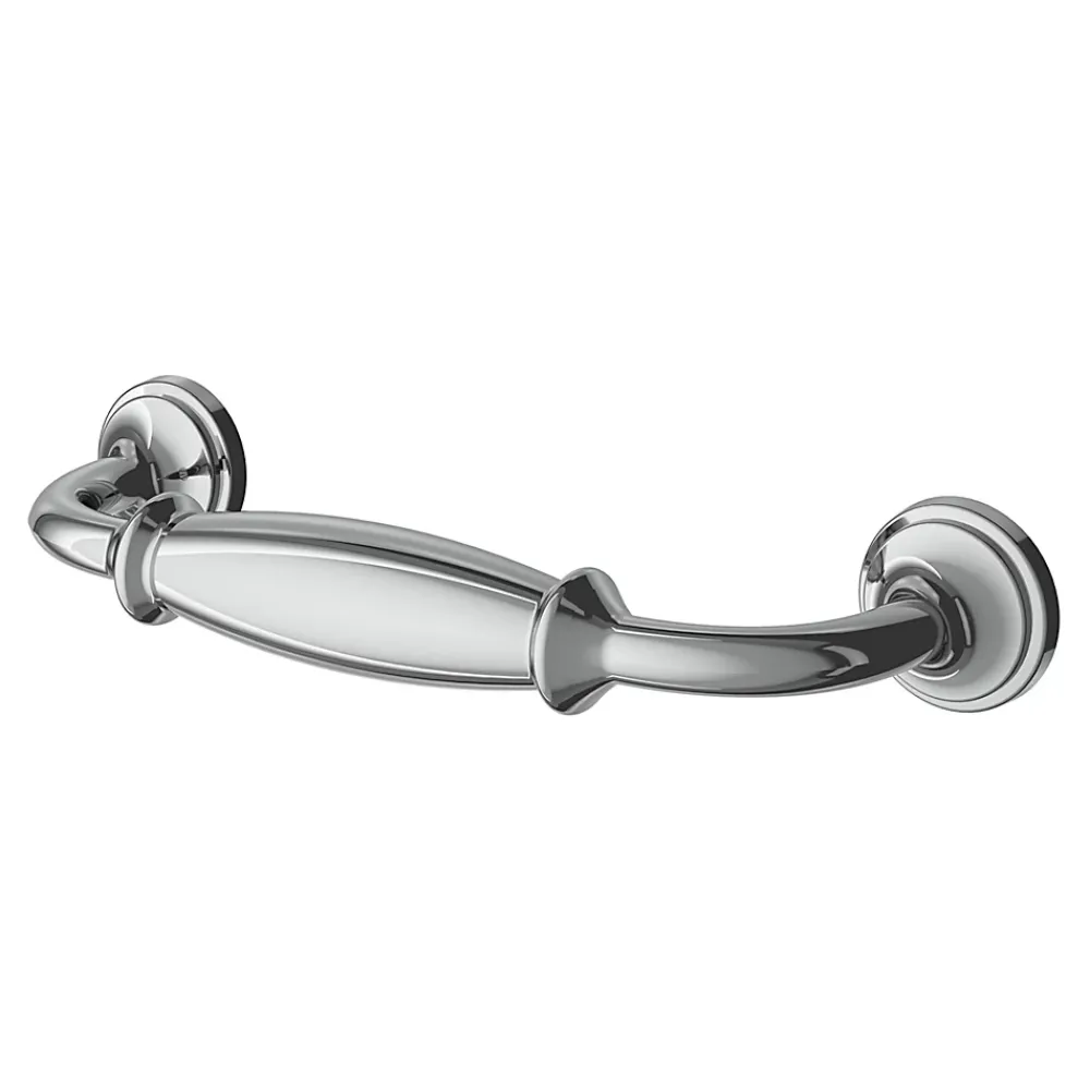 GoodHome Poignée de meuble nœud Ruis effet chromé gris l.116mm x l.20mm x H. 38mm entraxe 96mm
