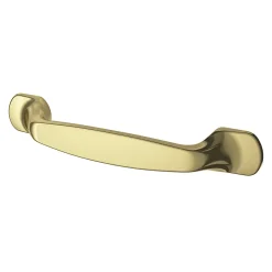 GoodHome Poignée De Meuble-Poignée de meuble nœud Prat aluminium effet laiton doré l.162mm x l.10mm x H. 26mm entraxe 128mm