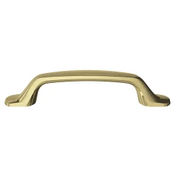 GoodHome Poignée De Meuble-Poignée de meuble nœud Prat aluminium effet laiton doré l.162mm x l.10mm x H. 26mm entraxe 128mm