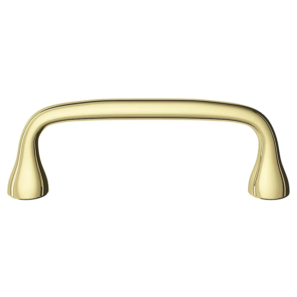 GoodHome Poignée De Meuble-Poignée de meuble nœud Tudy Laiton effet laiton doré l.110mm x H. 15mm entraxe 96mm