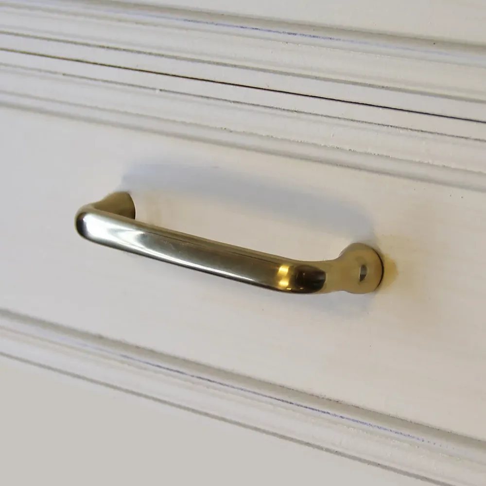 GoodHome Poignée De Meuble-Poignée de meuble nœud Tudy Laiton effet laiton doré l.110mm x H. 15mm entraxe 96mm