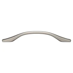 GoodHome Poignée De Meuble-Poignée de meuble nœud Ruis effet nickel satin gris l.169mm x l.10mm x H. 25mm entraxe 128mm