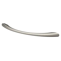 GoodHome Poignée de meuble nœud Primel effet nickel satin gris l.160mm x l.9mm x H. 27mm entraxe 128mm