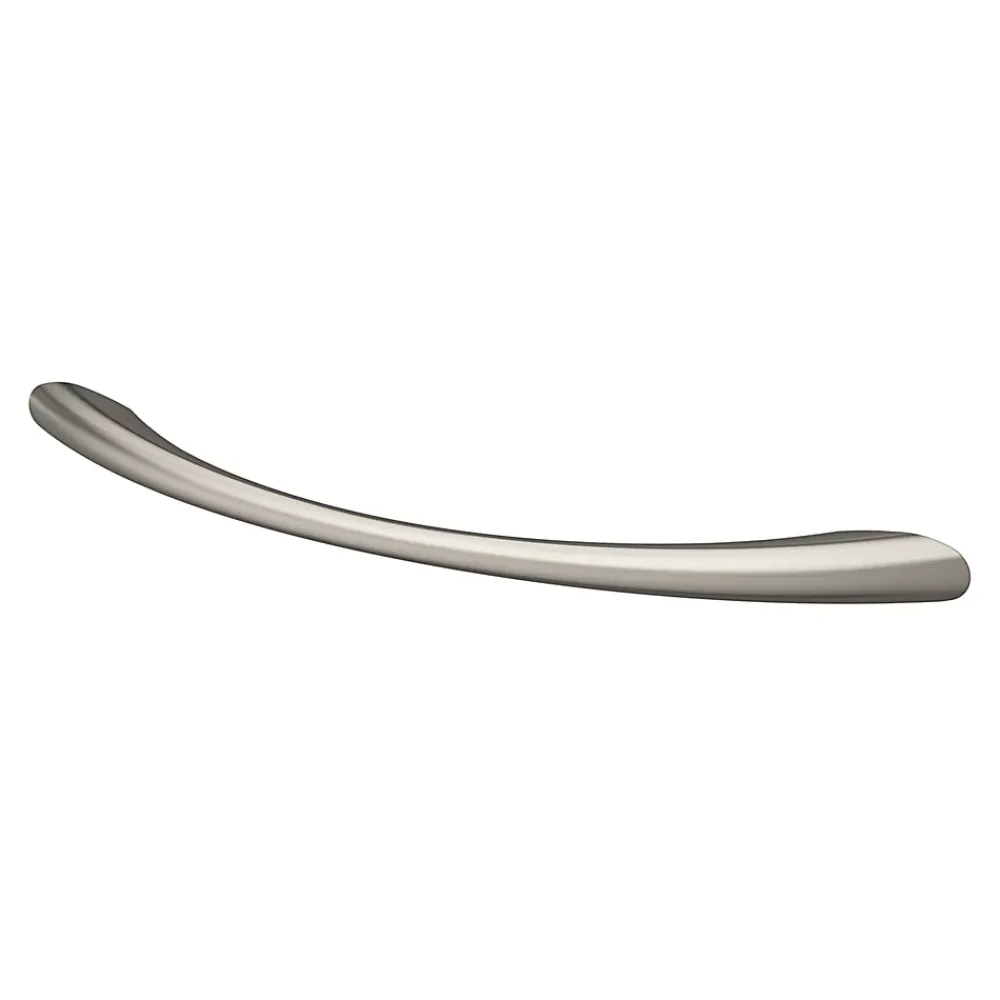 GoodHome Poignée de meuble nœud Primel effet nickel satin gris l.160mm x l.9mm x H. 27mm entraxe 128mm