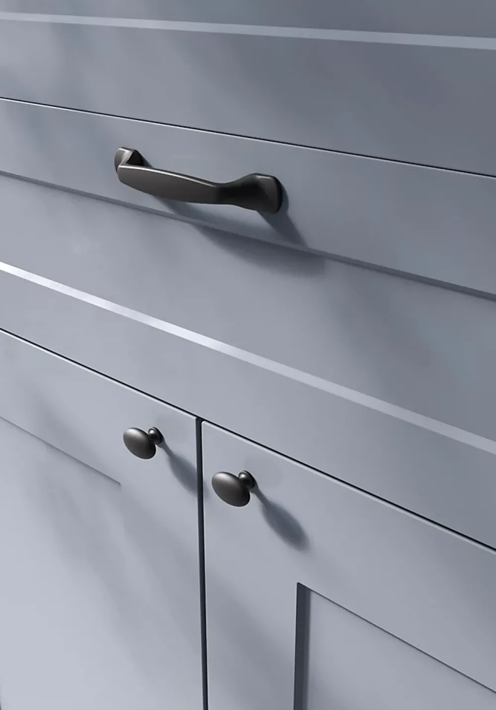 GoodHome Poignée de meuble nœud Govlin aluminium mat noir l.131mm x l.19mm x H. 24mm entraxe 96mm
