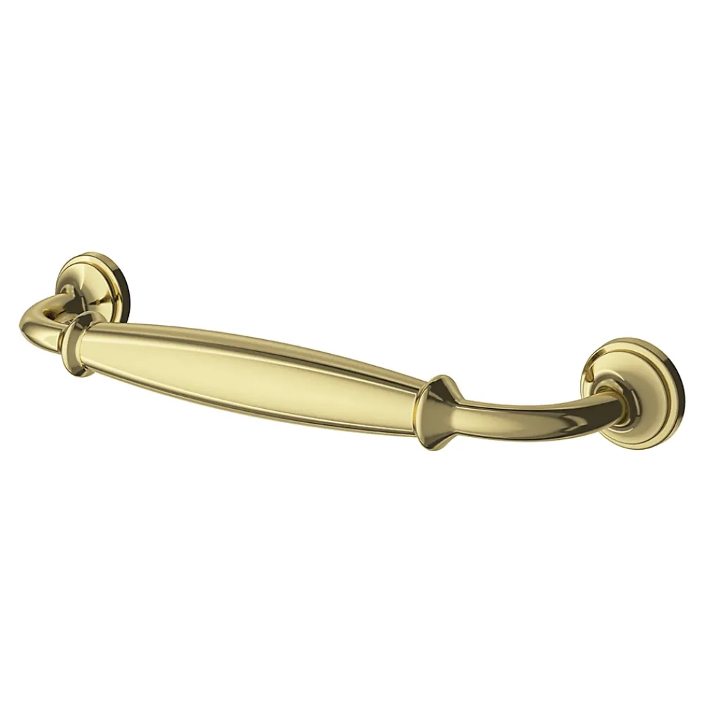 GoodHome Poignée De Meuble-Poignée de meuble nœud Ruis effet chromé gris l.148mm x l.20mm x H. 38mm entraxe 128mm