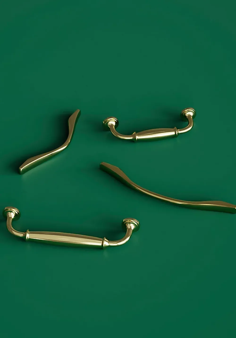 GoodHome Poignée de meuble nœud Ruis effet laiton doré l.148mm x l.20mm x H. 38mm entraxe 128mm