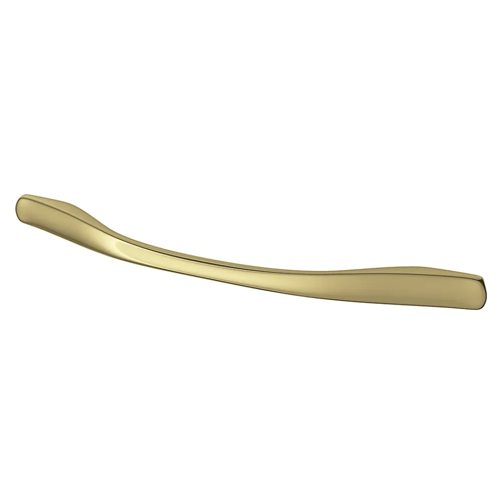 GoodHome Poignée De Meuble-Poignée de meuble nœud Ruis effet laiton doré l.169mm x l.10mm x H. 25mm entraxe 128mm