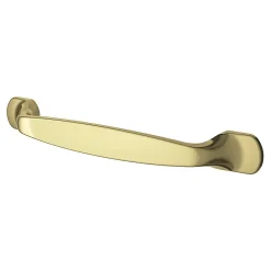 GoodHome Poignée de meuble nœud Govlin aluminium effet laiton doré l.164mm x l.20mm x H. 24mm entraxe 128mm