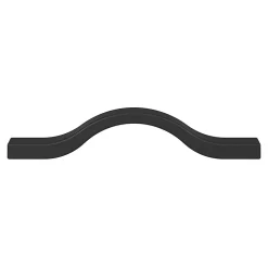 GoodHome Poignée De Meuble-Poignée de meuble nœud Prat aluminium mat noir l.130mm x l.10mm x H. 24mm entraxe 96mm