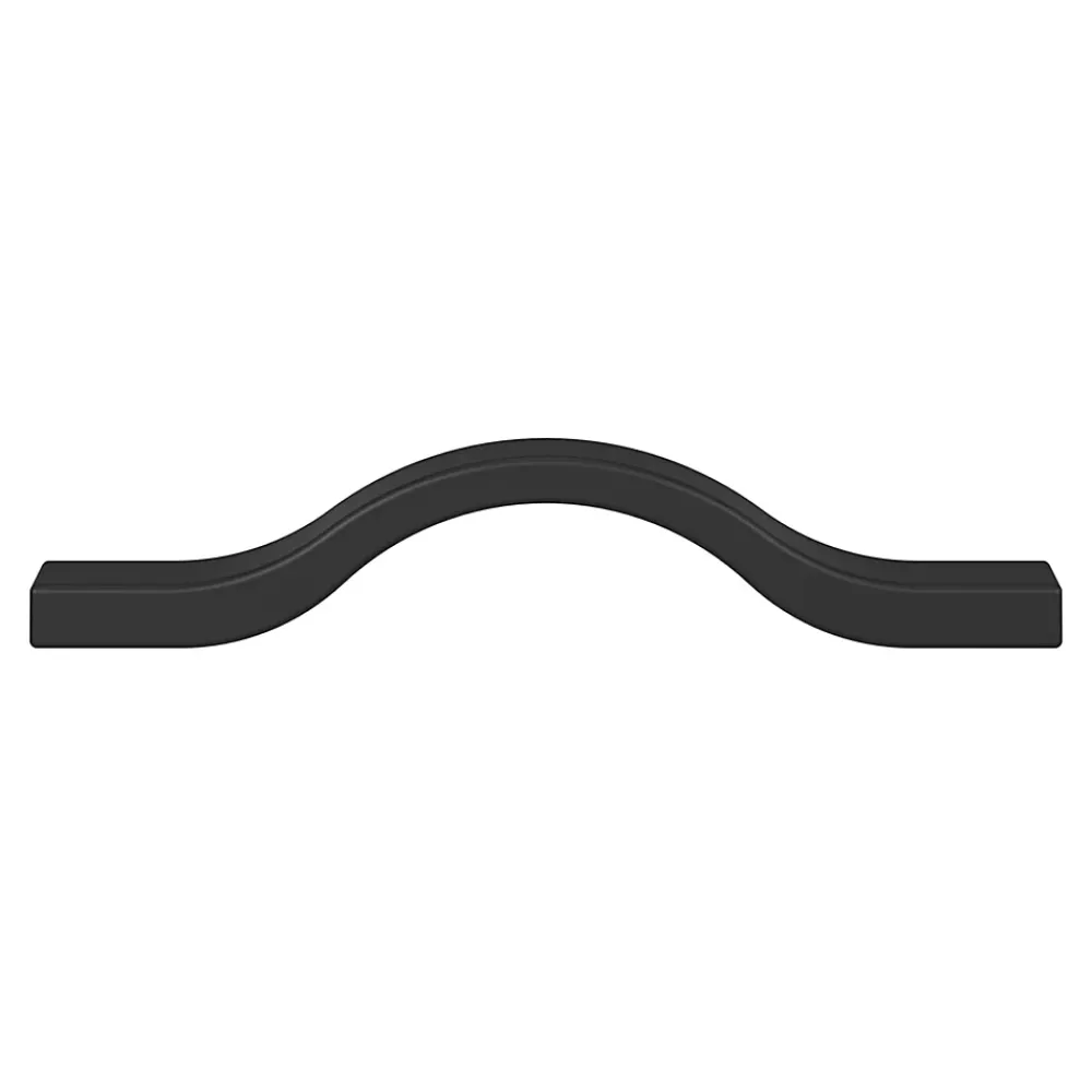 GoodHome Poignée De Meuble-Poignée de meuble nœud Prat aluminium mat noir l.130mm x l.10mm x H. 24mm entraxe 96mm