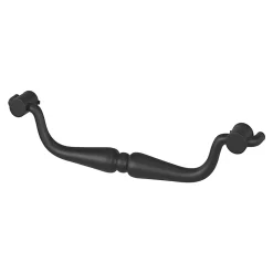 GoodHome Poignée de meuble nœud Kilhog mat noir l.143mm x H. 35mm entraxe 128mm