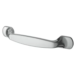 GoodHome Poignée De Meuble-Poignée de meuble nœud Govlin aluminium effet chromé gris l.131mm x l.19mm x H. 24mm entraxe 96mm