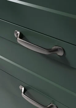 GoodHome Poignée De Meuble-Poignée de meuble nœud Govlin aluminium effet nickel satin gris l.131mm x l.19mm x H. 24mm entraxe 96mm