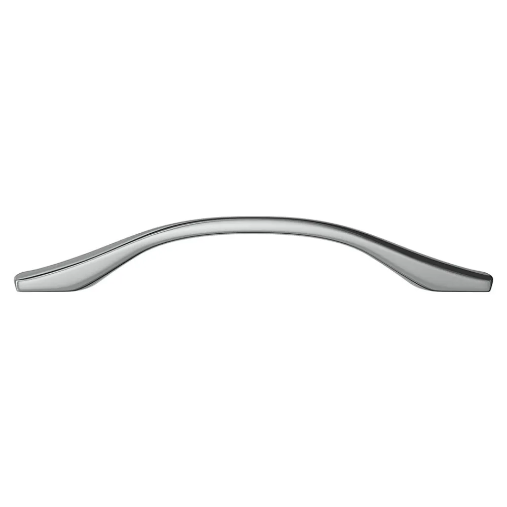 GoodHome Poignée De Meuble-Poignée de meuble nœud Ruis effet chromé gris l.169mm x l.10mm x H. 25mm entraxe 128mm
