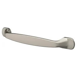GoodHome Poignée De Meuble-Poignée de meuble nœud Govlin aluminium effet nickel satin gris l.164mm x l.20mm x H. 24mm entraxe 128mm