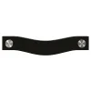 GoodHome Poignée de meuble nœud Hezo cuir et métal satin noir l.153mm x H. 24mm entraxe 128mm
