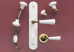 GoodHome Poignée De Meuble-Poignée de meuble nœud Porcelaine Vras blanc 96mm