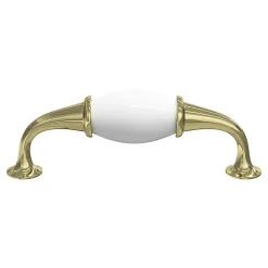 GoodHome Poignée De Meuble-Poignée de meuble nœud Porcelaine Vras blanc 96mm