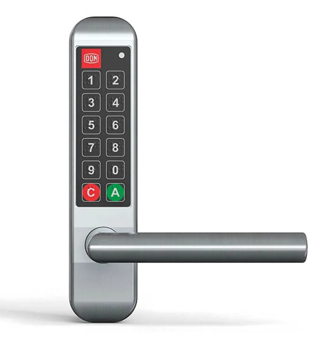 Autres Serrure Connectée-Poignée électronique serrure à code Easykey DOM serrure inox porte intérieure 50 mm sans clé