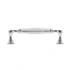 Hardwarexchange Poignée De Meuble-Poignée pour meubles en zamac et porcelaine Entraxe 96 chrome poli