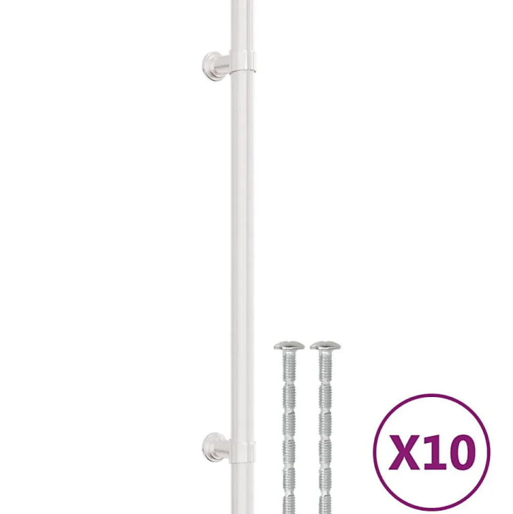 Vidaxl Poignée De Meuble-Poignées d armoire 10 pcs argenté 192 mm acier inoxydable