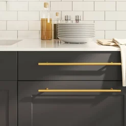 Vidaxl Poignée De Meuble-Poignées d armoire 5 pcs doré 320 mm acier inoxydable