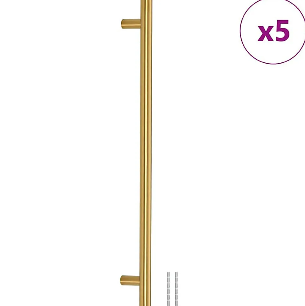 Vidaxl Poignée De Meuble-Poignées d armoire 5 pcs doré 320 mm acier inoxydable